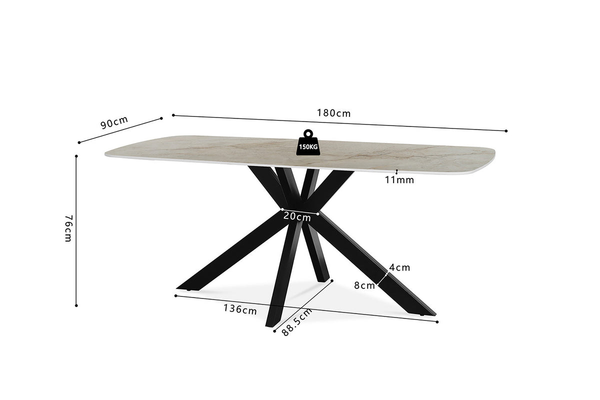 Tafel 'Apollo' 180 cm Deens Ovaal Glanzend Steen Shakespear Beige (2c) - foto 10