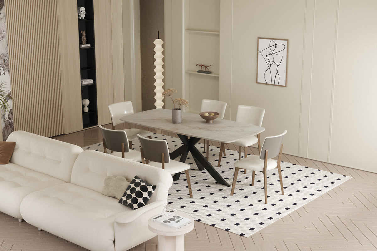 Tafel 'Apollo' 180 cm Deens Ovaal Glanzend Steen Shakespear Beige (2c) - foto 2