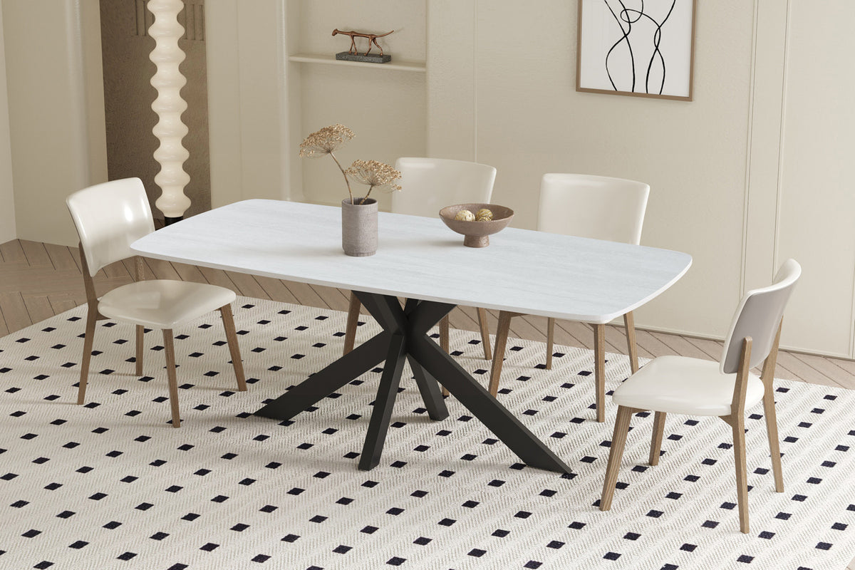 Tafel 'Apollo' 180 cm Deens Ovaal Steen Baroque Grijs (2c)