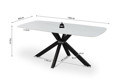 Tafel 'Apollo' 180 cm Deens Ovaal Steen Baroque Grijs (2c) - foto 7
