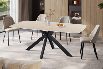 NEW - Tafel 'Apollo' 180 cm Deens Ovaal Steen Baroque Beige (2c)