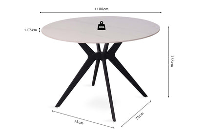Tafel 'Apollo' 110 cm Rond Glanzend Steen Snow Wit (2c) - foto 10