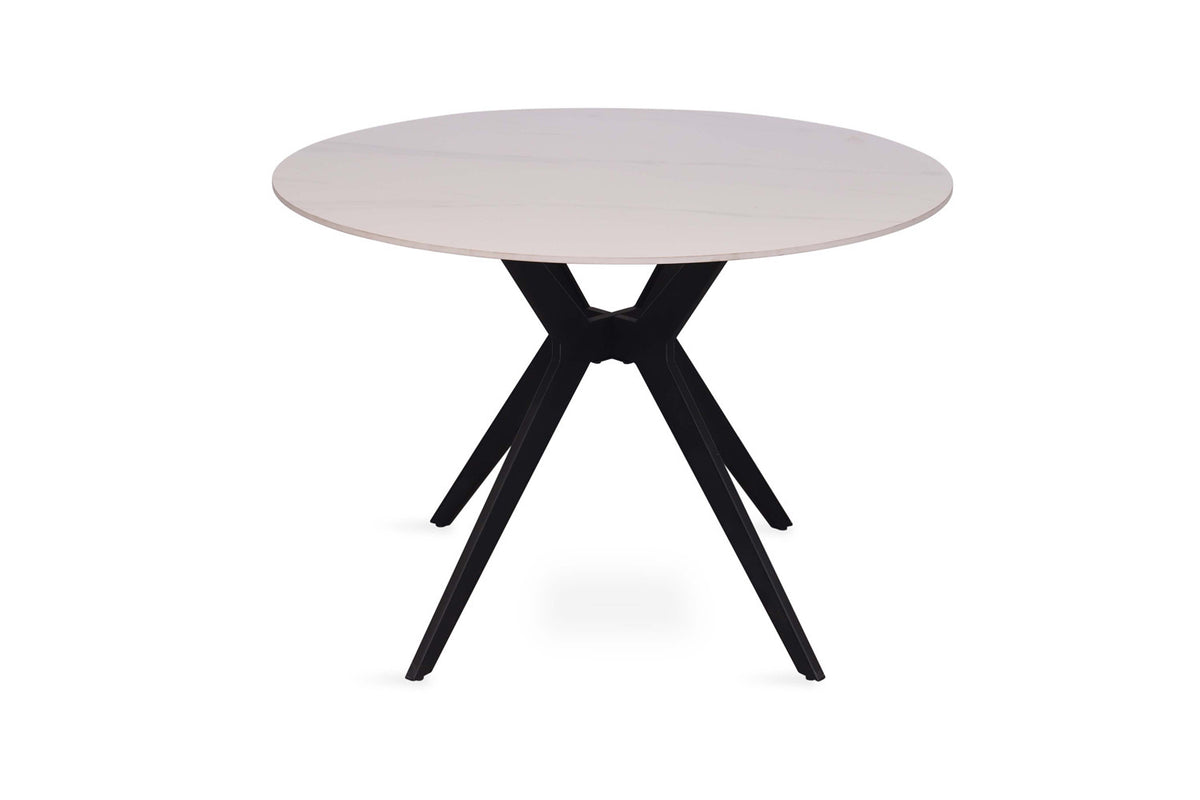 Tafel 'Apollo' 110 cm Rond Glanzend Steen Snow Wit (2c) - foto 4