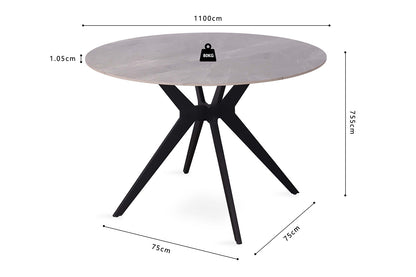 Tafel 'Apollo' 110 cm Rond Glanzend Steen Italian Grijs (2c) - foto 10