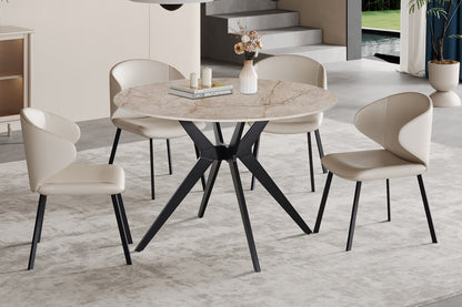 NEW - Tafel 'Apollo' 110 cm Rond Glanzend Steen Shakespear Beige (2c) - foto 2