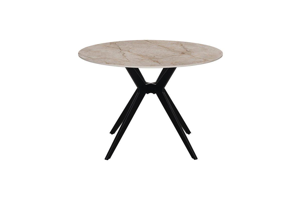 NEW - Tafel 'Apollo' 110 cm Rond Glanzend Steen Shakespear Beige (2c) - foto 4