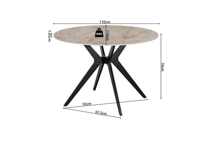 NEW - Tafel 'Apollo' 110 cm Rond Glanzend Steen Shakespear Beige (2c) - foto 7