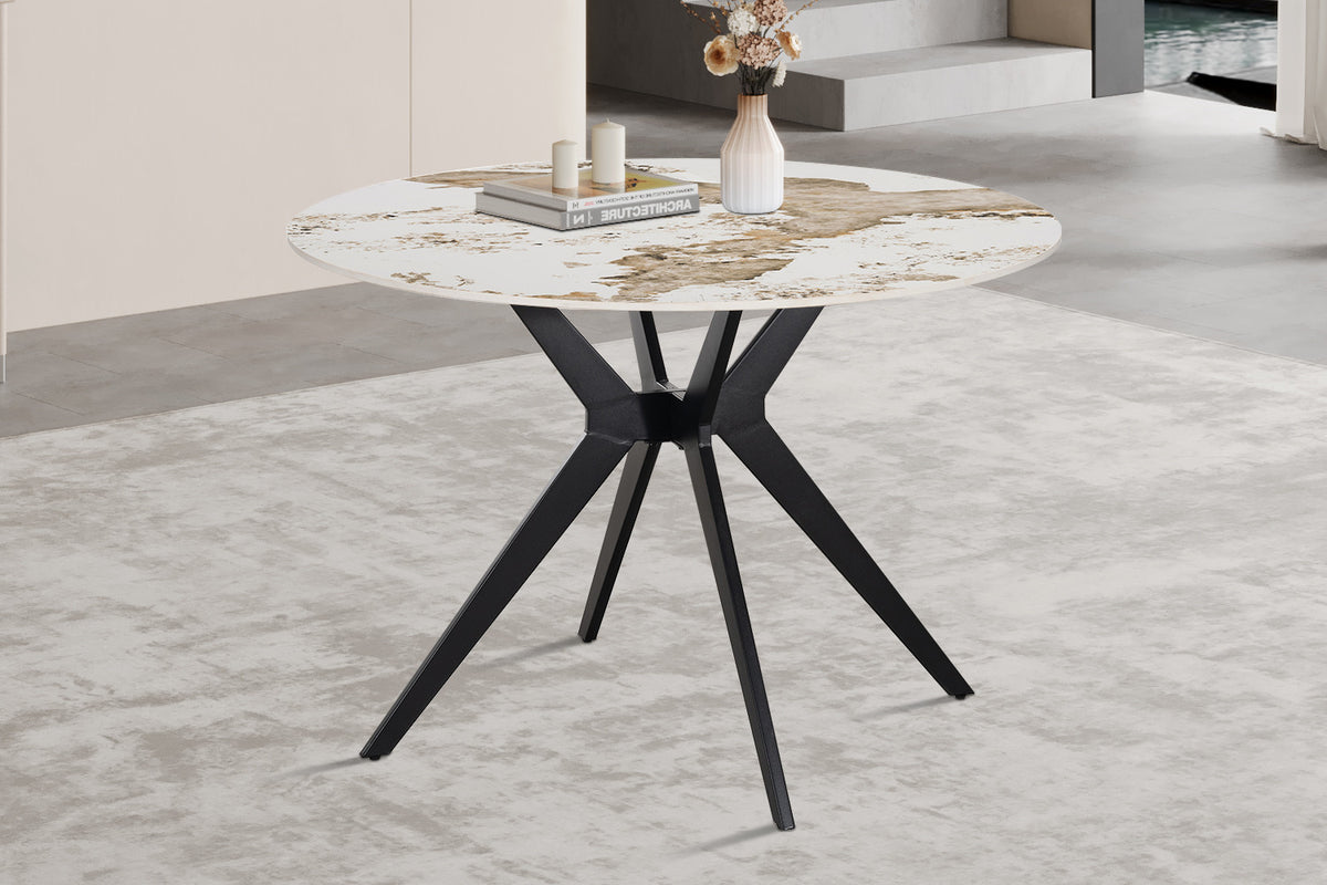 NEW - Tafel 'Apollo' 110 cm Rond Glanzend Steen Pandora (2c) - foto 3