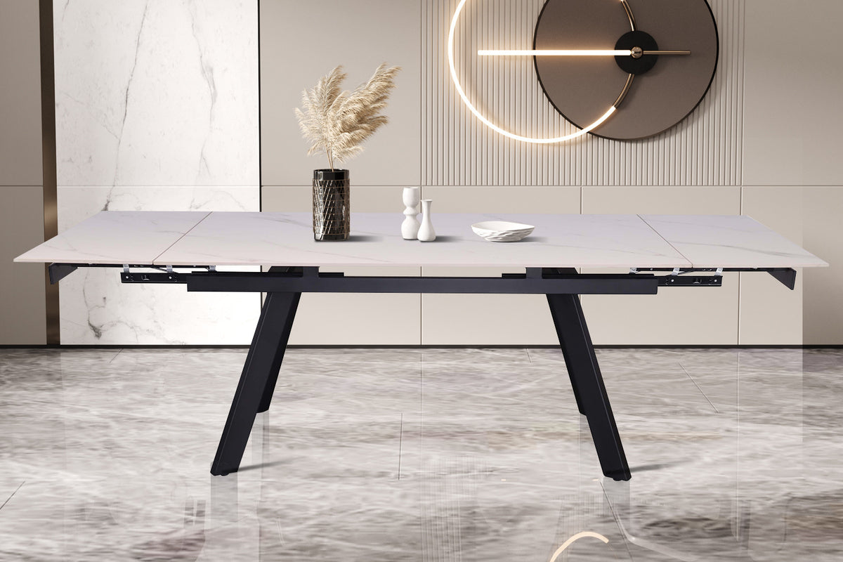 Uitschuifbare tafel 'Hera' 160-240 cm Rechthoekig Steen Wit (2c) - foto 3
