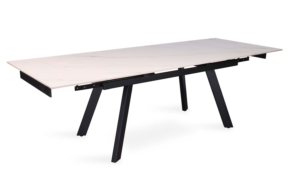 Uitschuifbare tafel 'Hera' 160-240 cm Rechthoekig Steen Wit (2c) - foto 8