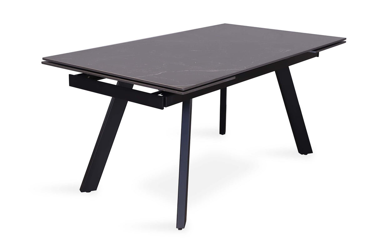 Uitschuifbare tafel 'Hera' 160-240 cm Rechthoekig Steen Zwart (2c) - foto 5