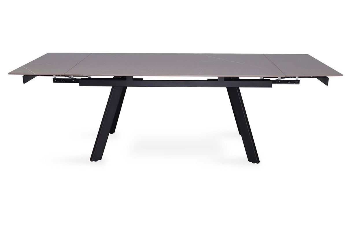 Uitschuifbare tafel 'Hera' 160-240 cm Rechthoekig Steen Zwart (2c) - foto 7
