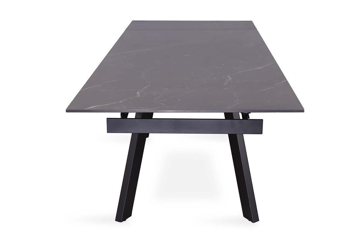 Uitschuifbare tafel 'Hera' 160-240 cm Rechthoekig Steen Zwart (2c) - foto 9
