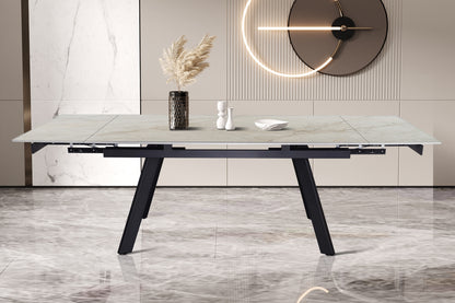 Uitschuifbare tafel 'Hera' 160-240 cm Rechthoekig Glanzend Shakespear Beige (2c) - foto 3