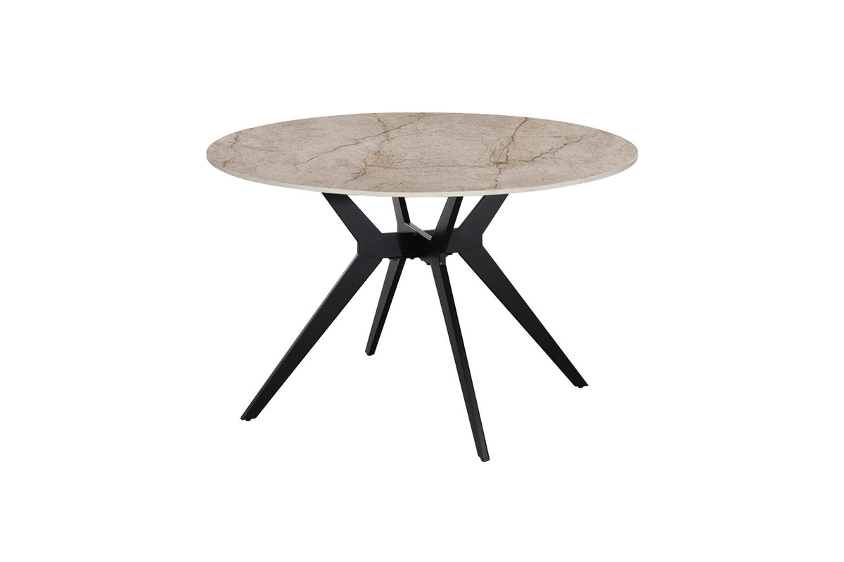 NEW - Tafel 'Apollo' 120 cm Rond Glanzend Steen Shakespear Beige (2c) - foto 5