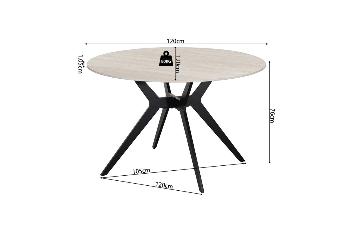NEW - Tafel 'Apollo' 120 cm Rond Steen Baroque Grijs (2c) - foto 7