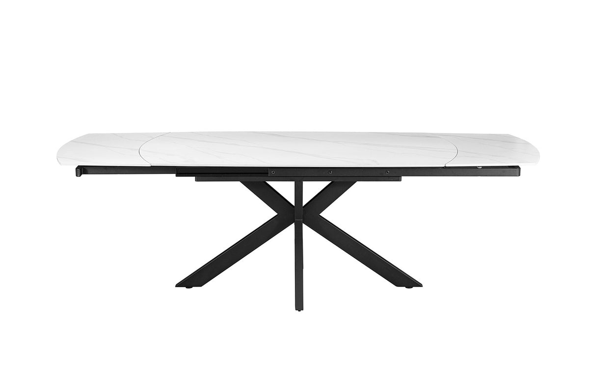 NEW - Uitschuifbare tafel 'Ares' 160-240 cm Deens Ovaal Steen Wit (2c) - foto 4