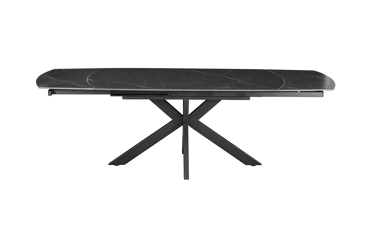 NEW - Uitschuifbare tafel 'Ares' 160-240 cm Deens Ovaal Steen Zwart (2c) - foto 4
