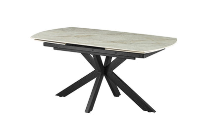 NEW -Uitschuifbare tafel 'Ares' 160-240 cm Deens Ovaal Glanzend Steen Beige (2c) - foto 7