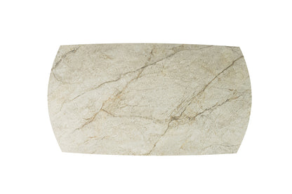 NEW -Uitschuifbare tafel 'Ares' 160-240 cm Deens Ovaal Glanzend Steen Beige (2c) - foto 8