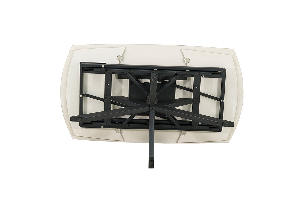 NEW -Uitschuifbare tafel 'Ares' 160-240 cm Deens Ovaal Glanzend Steen Beige (2c) - foto 9