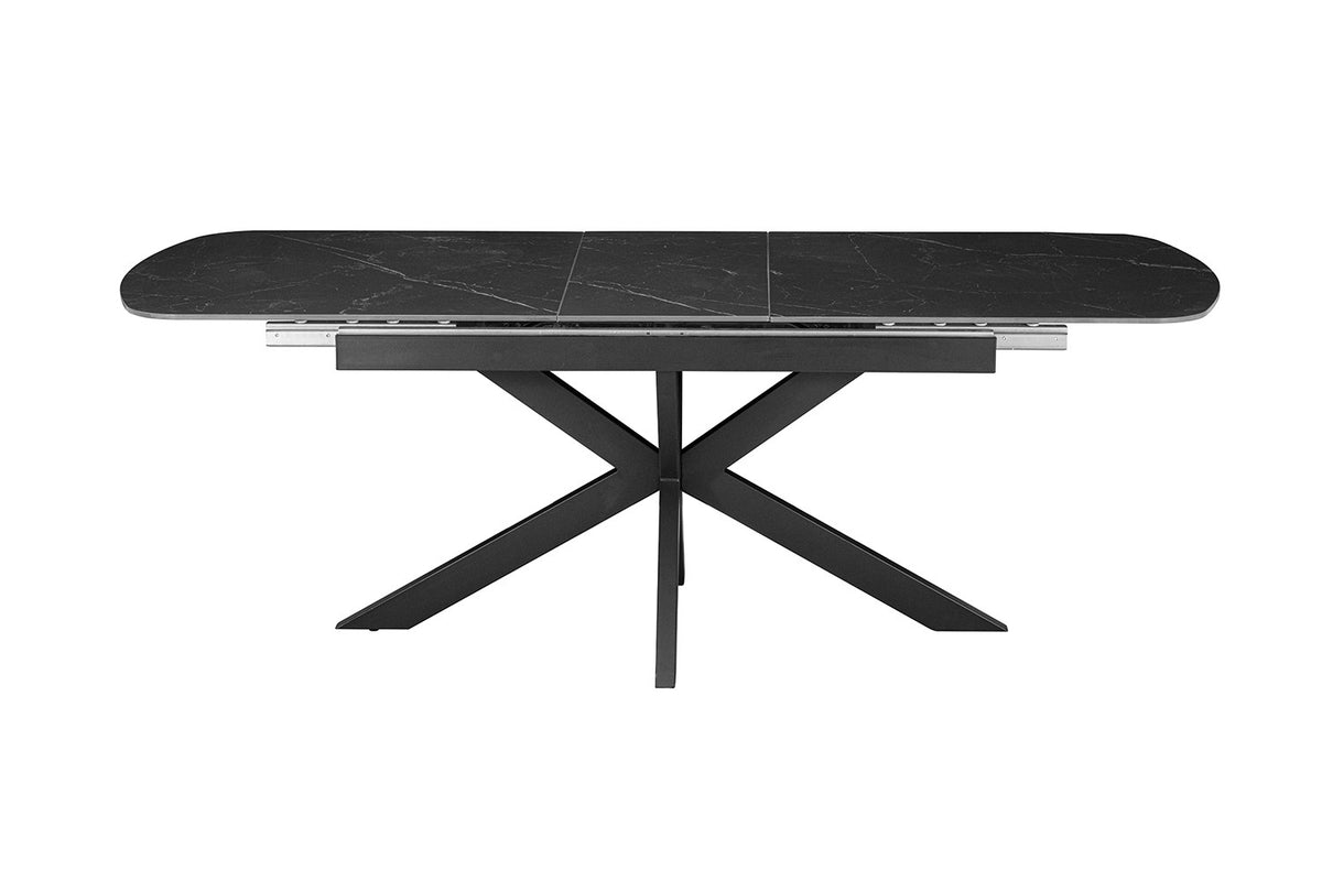 NEW - Uitschuifbare tafel 'Hestia' 180-220 cm Deens Ovaal Steen Zwart (2c) - foto 4