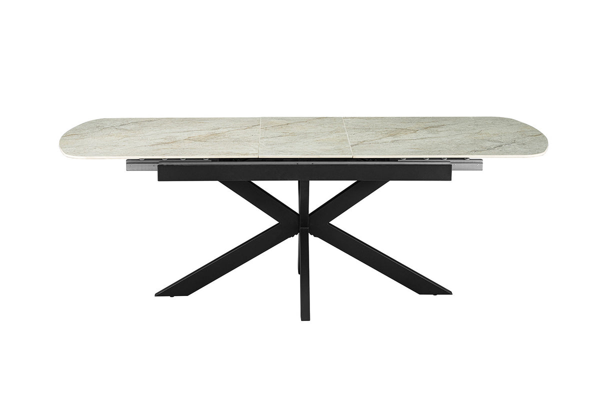 NEW -Uitschuifbare tafel 'Hestia' 180-220 cm Deens Ovaal Glanz. Steen Beige (2c) - foto 4