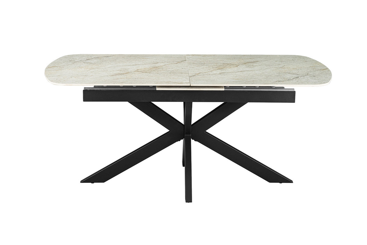NEW -Uitschuifbare tafel 'Hestia' 180-220 cm Deens Ovaal Glanz. Steen Beige (2c) - foto 6