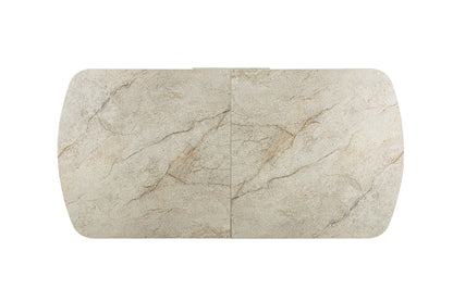 NEW -Uitschuifbare tafel 'Hestia' 180-220 cm Deens Ovaal Glanz. Steen Beige (2c) - foto 8