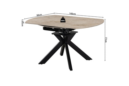 NEW - Uitschuifbare tafel 'Athéna' Rond 140-140x90 cm steen Shakspear Beige (2c) - foto 10