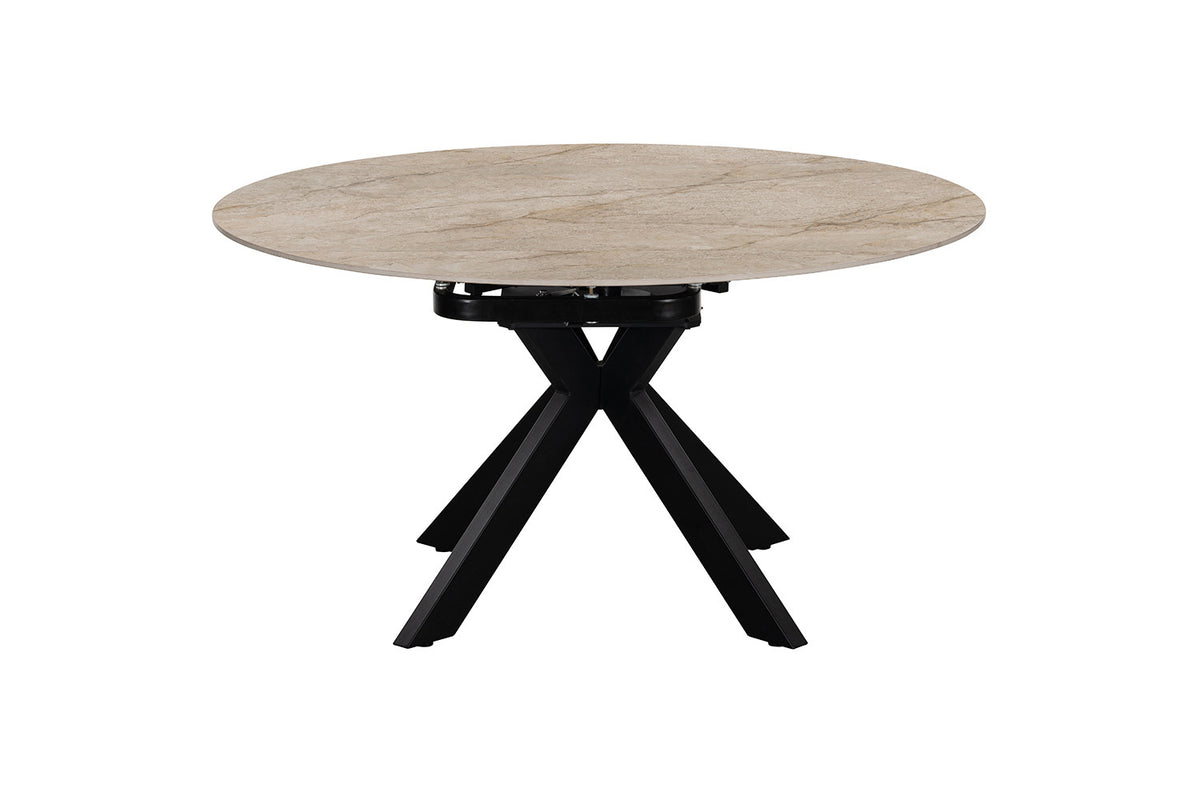 NEW - Uitschuifbare tafel 'Athéna' Rond 140-140x90 cm steen Shakspear Beige (2c) - foto 5