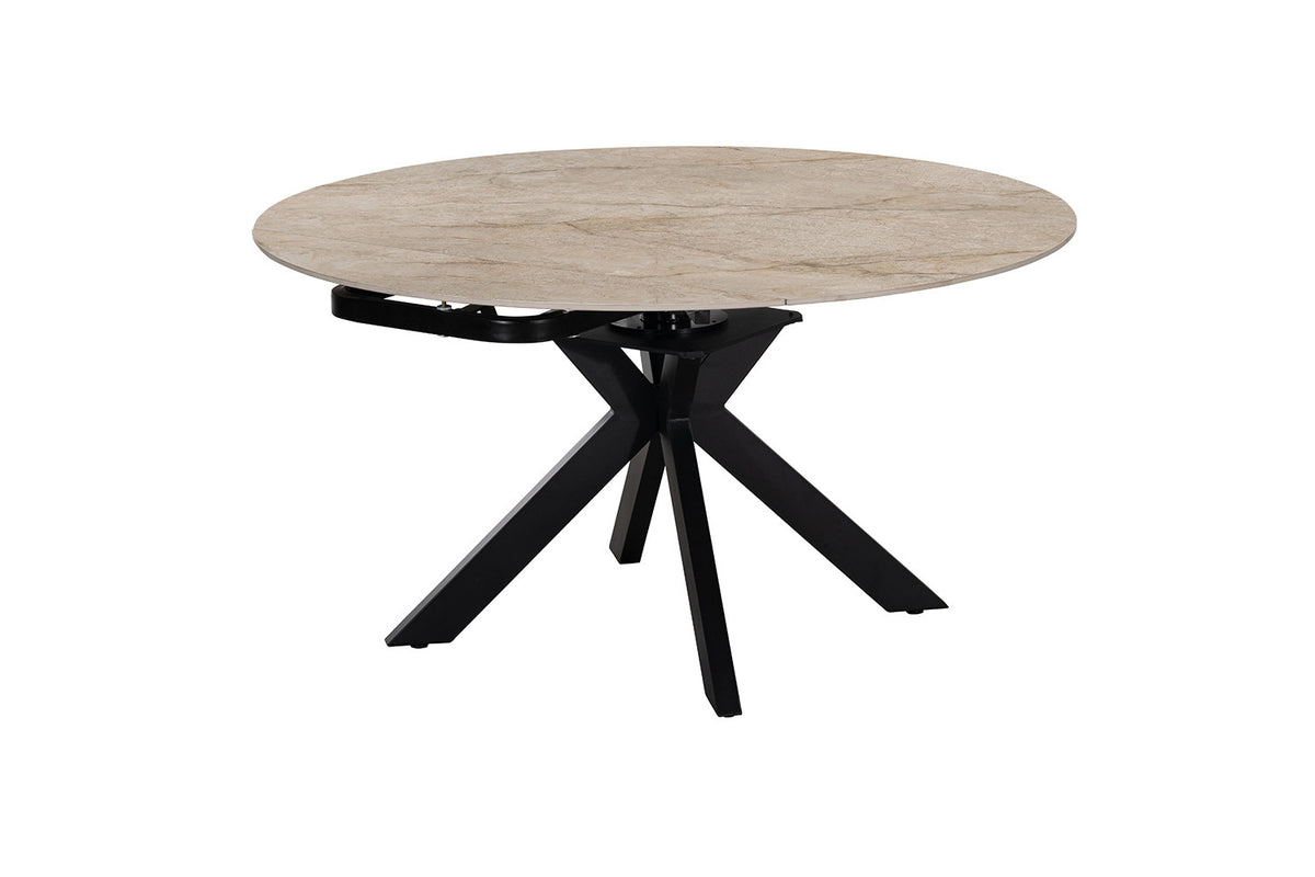 NEW - Uitschuifbare tafel 'Athéna' Rond 140-140x90 cm steen Shakspear Beige (2c) - foto 6