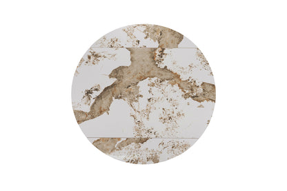NEW - Uitschuifbare tafel 'Athéna' Rond 140-140x90 cm Glanz. steen Pandora (2c) - foto 4