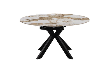 NEW - Uitschuifbare tafel 'Athéna' Rond 140-140x90 cm Glanz. steen Pandora (2c) - foto 6