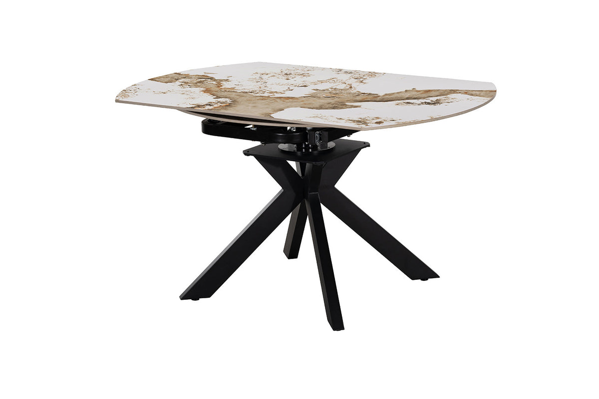 NEW - Uitschuifbare tafel 'Athéna' Rond 140-140x90 cm Glanz. steen Pandora (2c) - foto 7