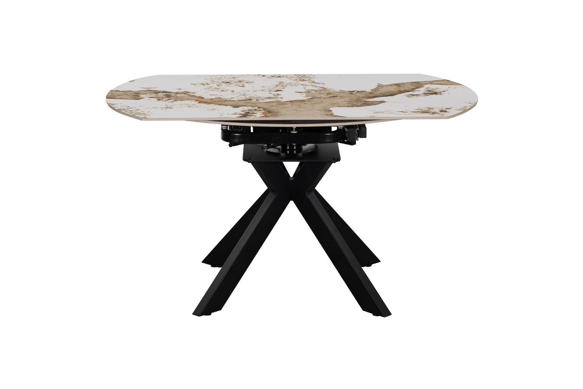 NEW - Uitschuifbare tafel 'Athéna' Rond 140-140x90 cm Glanz. steen Pandora (2c) - foto 8