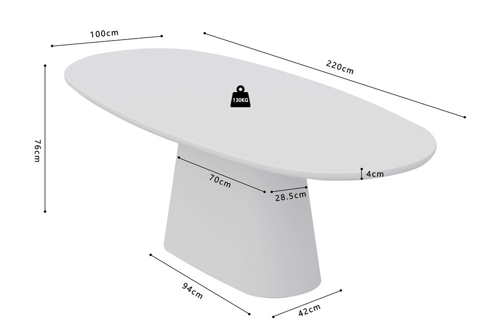 Tafel 'Tavira' 220 cm Ovaal Cement Ecru (2c) - foto 8