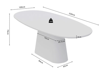 Tafel 'Tavira' 220 cm Ovaal Cement Ecru (2c) - foto 8