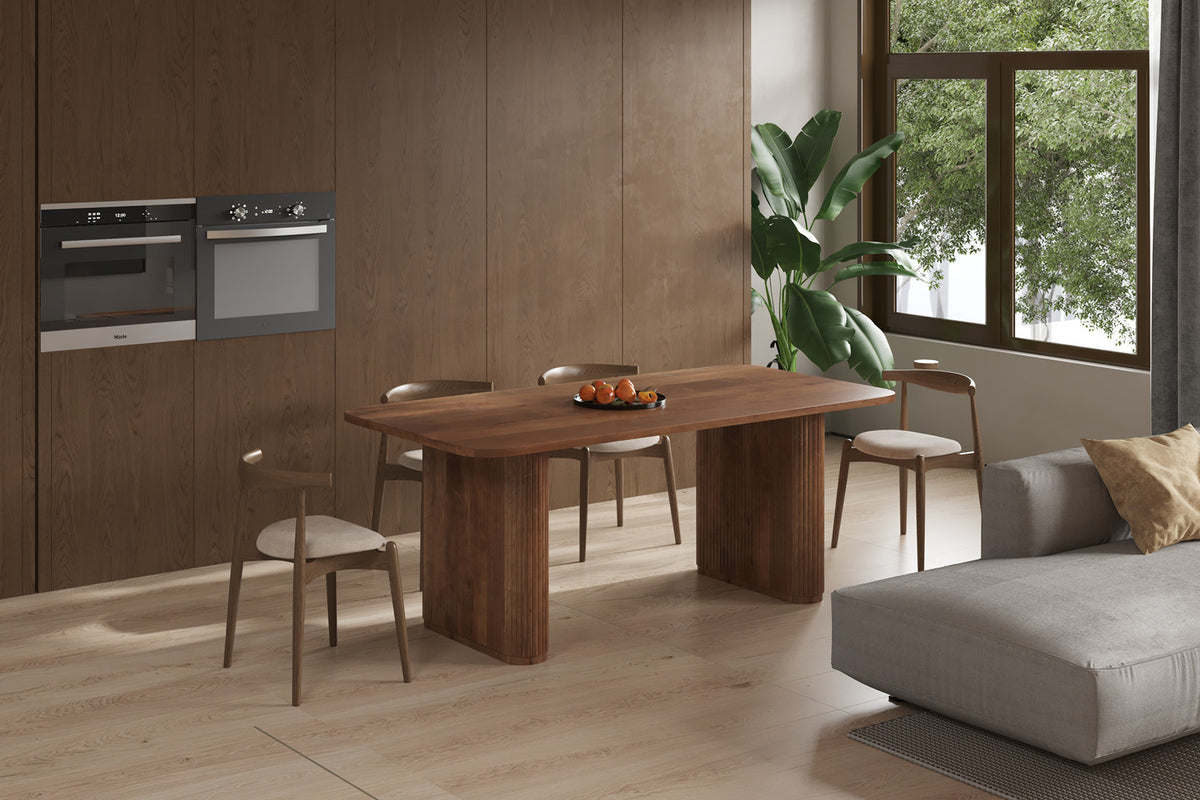 Tafel 'Jean' 200 cm Deens Ovaal Mango hout Lichtbruin (2c)