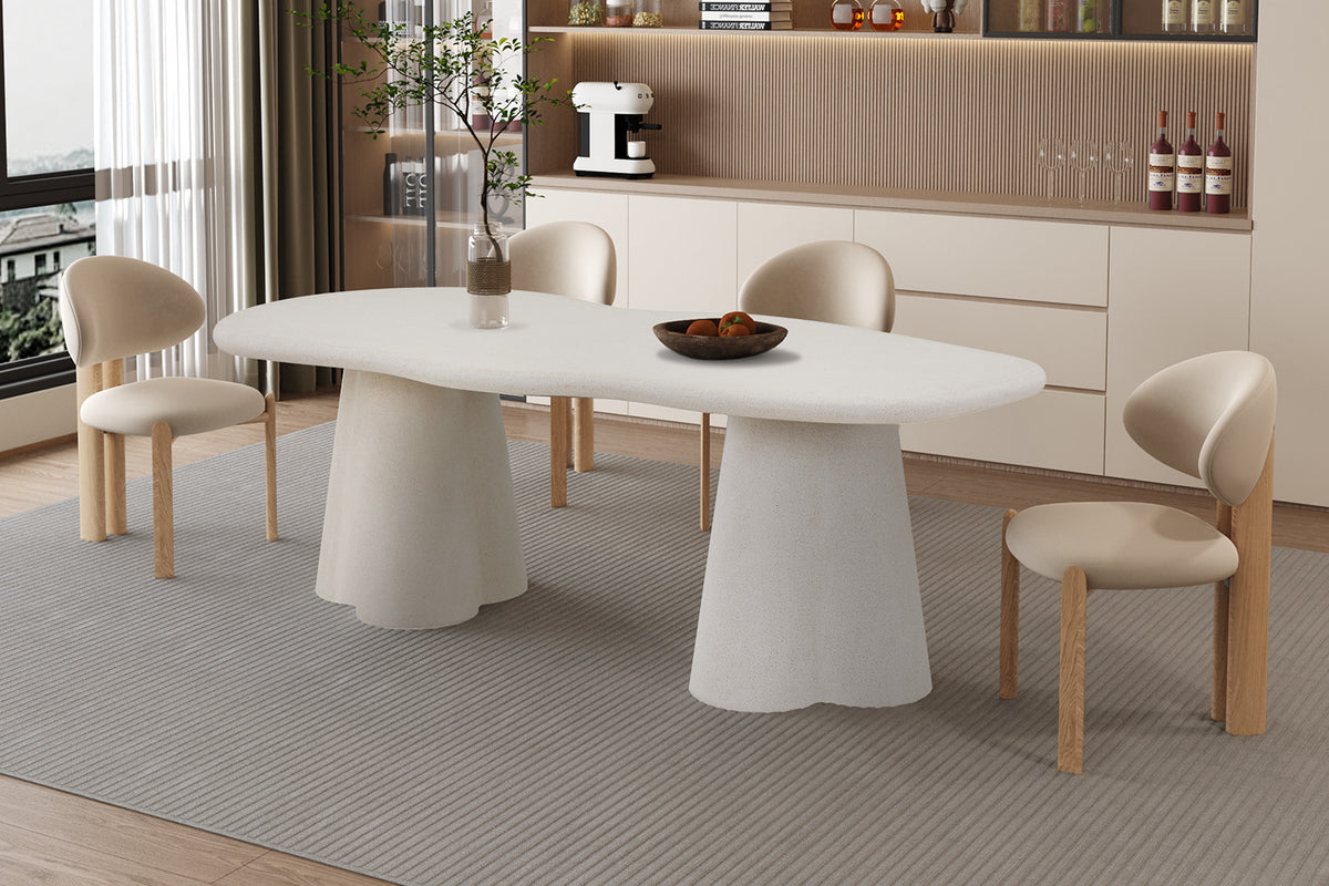 Tafel 'Faro' 220 cm Organisch Cement (3c)