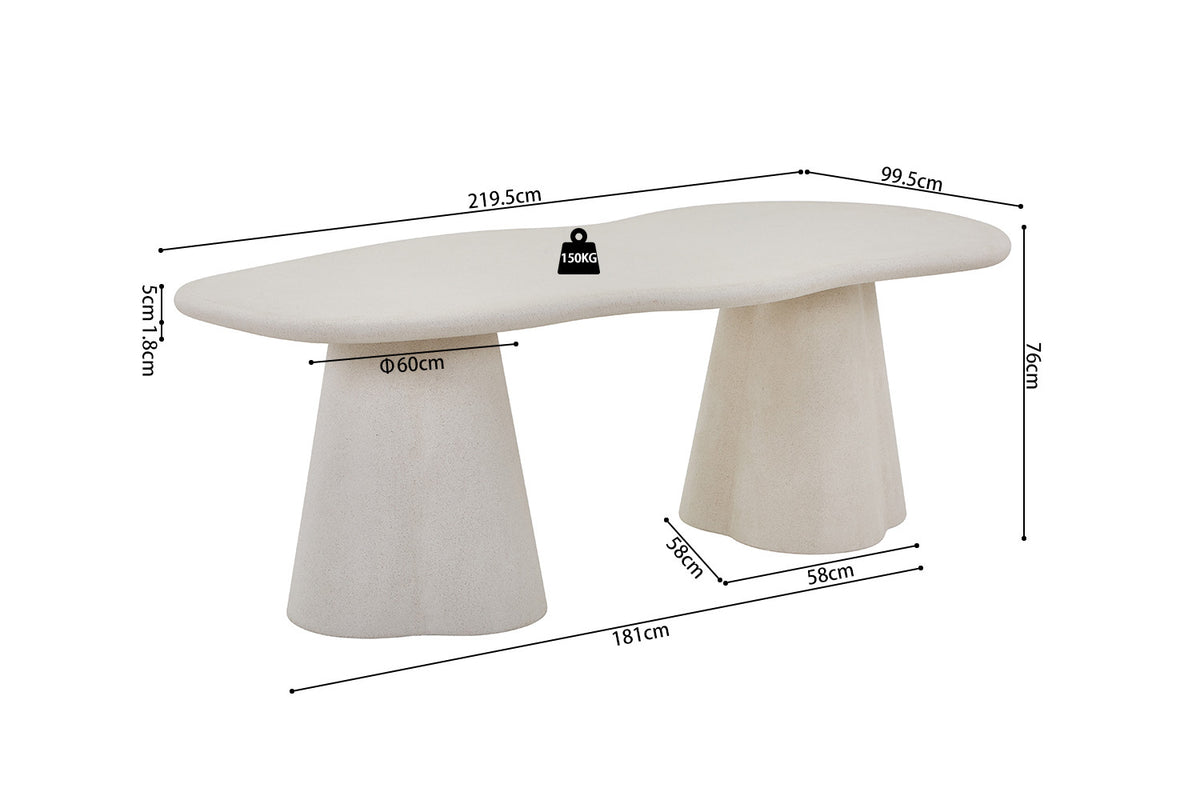 Tafel 'Faro' 220 cm Organisch Cement (3c) - foto 10