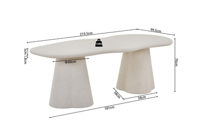 Tafel 'Faro' 220 cm Organisch Cement (3c) - foto 10