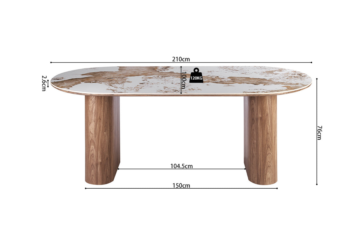NEW - Tafel 'Evora' 210 cm Glanzend Steen Pandora (2c) - foto 7