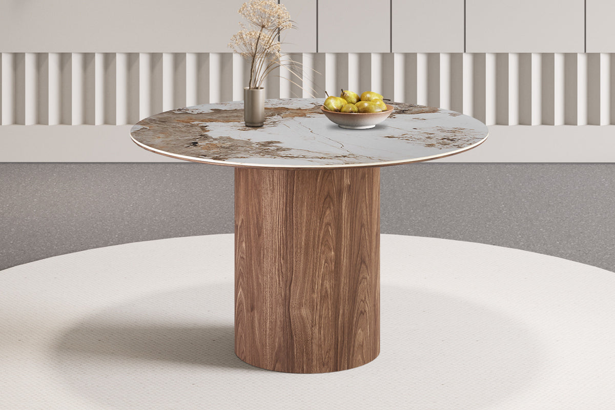 NEW - Tafel 'Evora' 120 cm Rond Glanzend Steen Pandora (2c) - foto 3