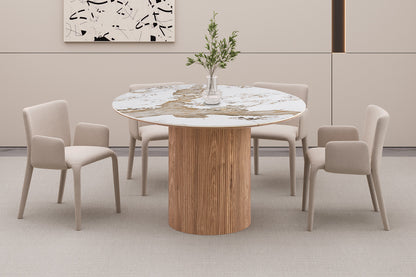 NEW - Uitschuifb. Tafel 'Evora' 120-160-200 cm Glanzend Steen Pandora (3c)