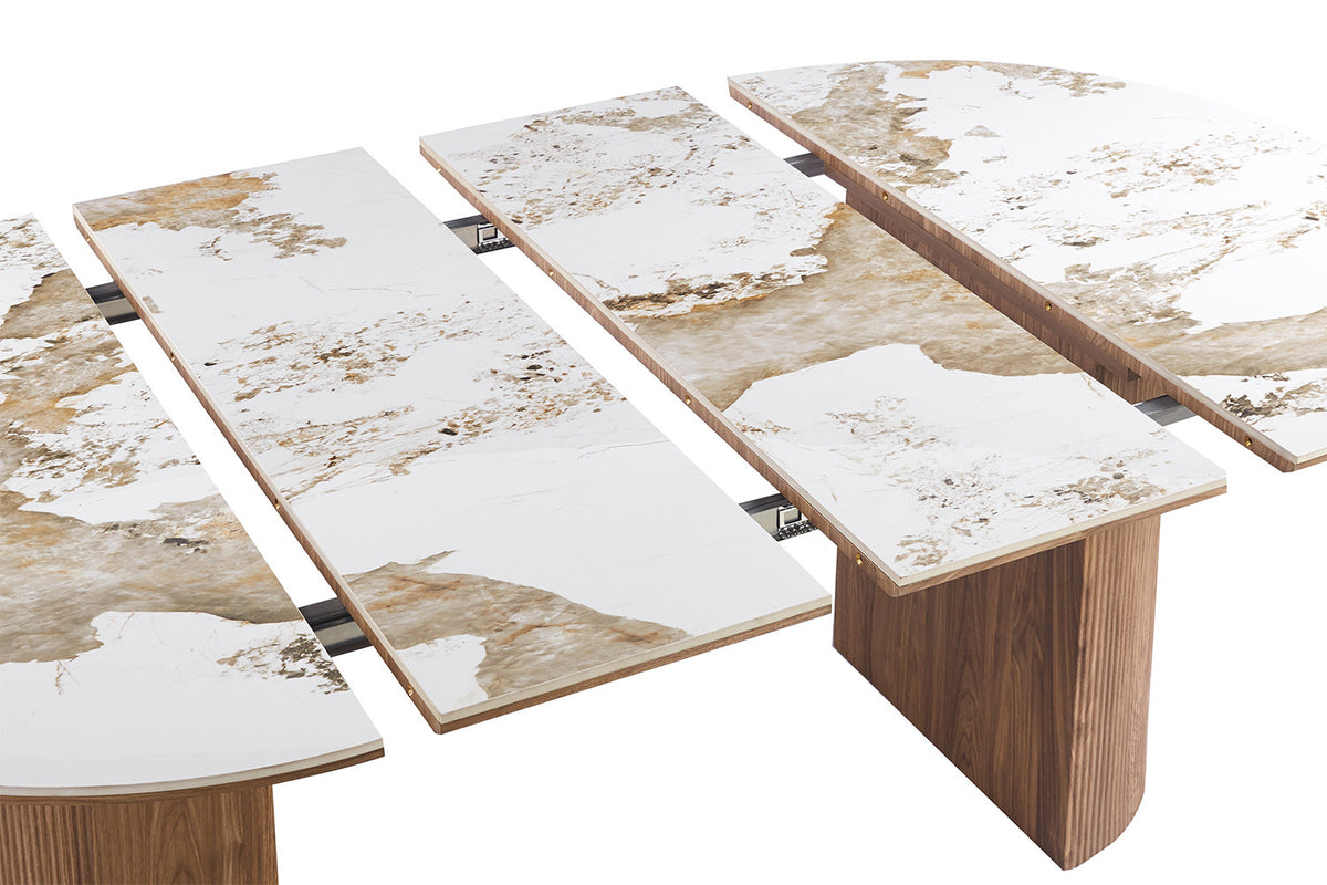 NEW - Uitschuifb. Tafel 'Evora' 120-160-200 cm Glanzend Steen Pandora (3c) - foto 10