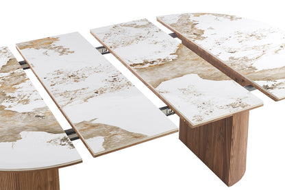 NEW - Uitschuifb. Tafel 'Evora' 120-160-200 cm Glanzend Steen Pandora (3c) - foto 10