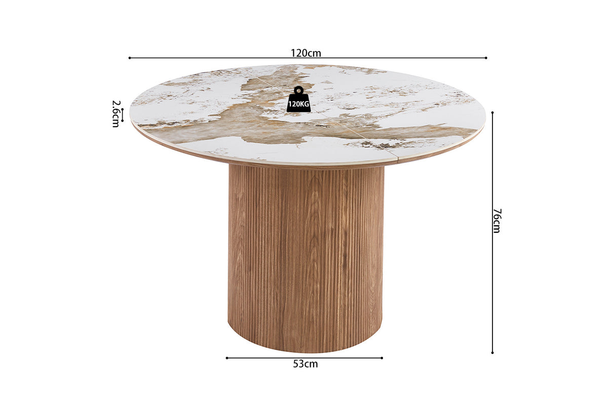 NEW - Uitschuifb. Tafel 'Evora' 120-160-200 cm Glanzend Steen Pandora (3c) - foto 11