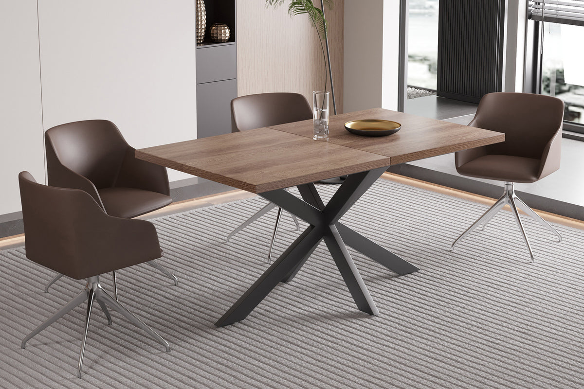 Uitschuifbare tafel 'Kos' 160-200 cm Donkerbruin (2c)