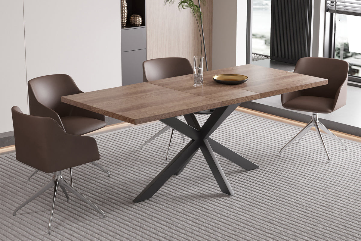 Uitschuifbare tafel 'Kos' 160-200 cm Donkerbruin (2c) - foto 4